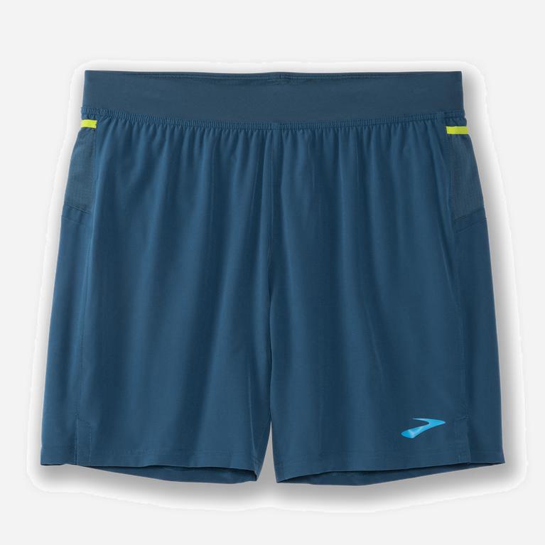 Brooks Sherpa 7 2-In-1 Løpeshorts Herre Nettbutikk - Blå - Norge (YVC983214)